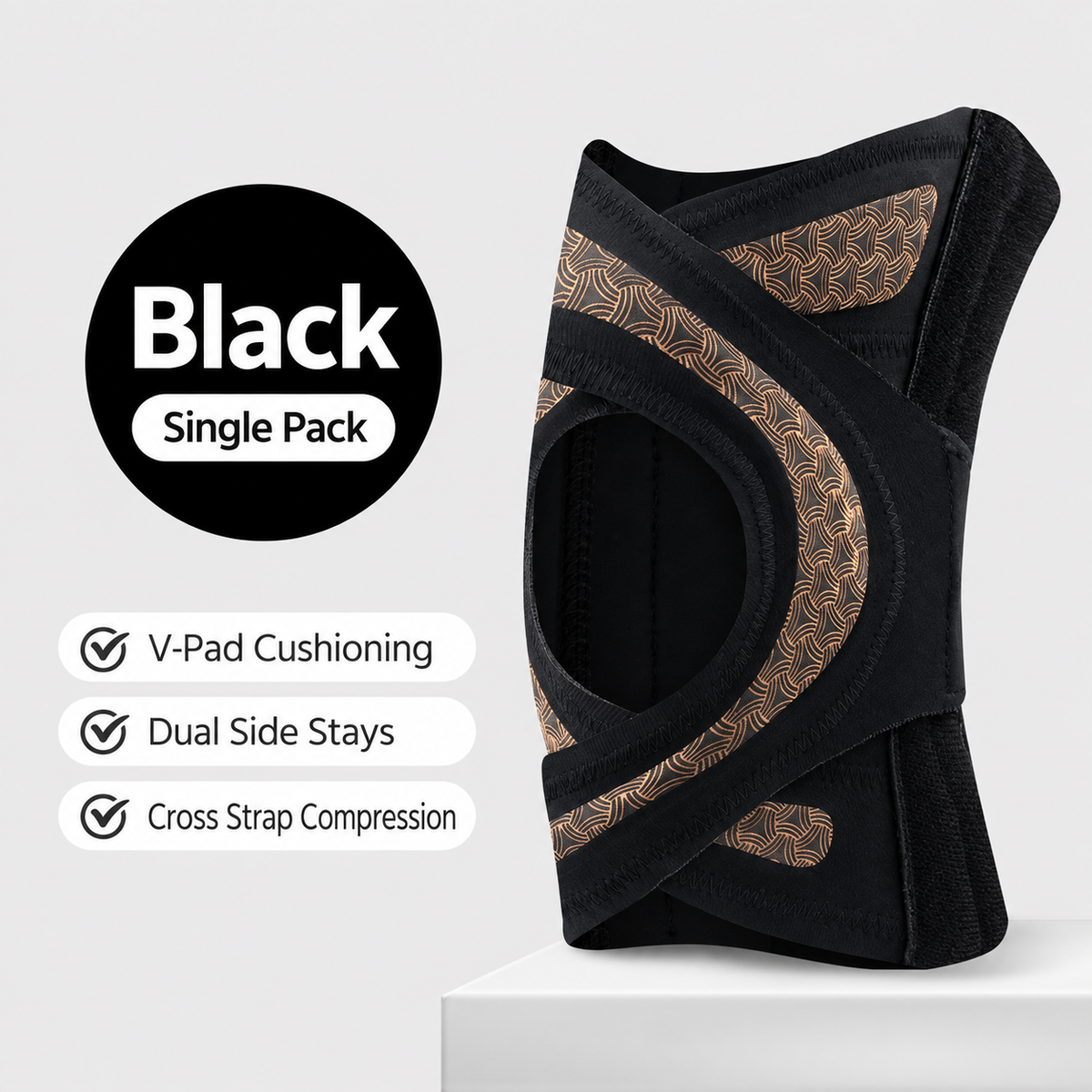 Open-Patella Adjustable Knee Support Wrap