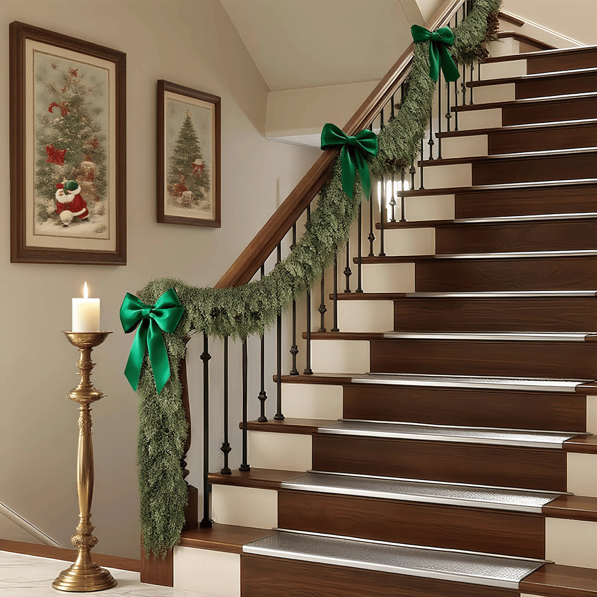 🎄Real Touch Artificial Cedar Garland | Lifelike Winter Pine Greenery for Christmas Mantle, Table & Wall Decor