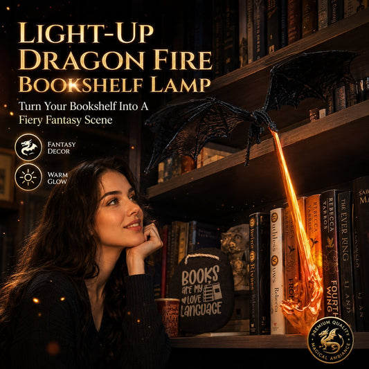 🔥Last Day 49% OFF - 🐉Light-Up Dragon Fire Bookshelf Lamp