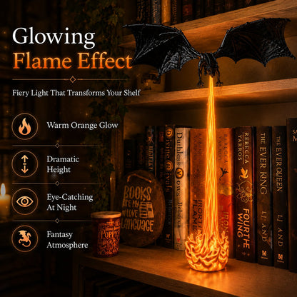 🔥Last Day 49% OFF - 🐉Light-Up Dragon Fire Bookshelf Lamp