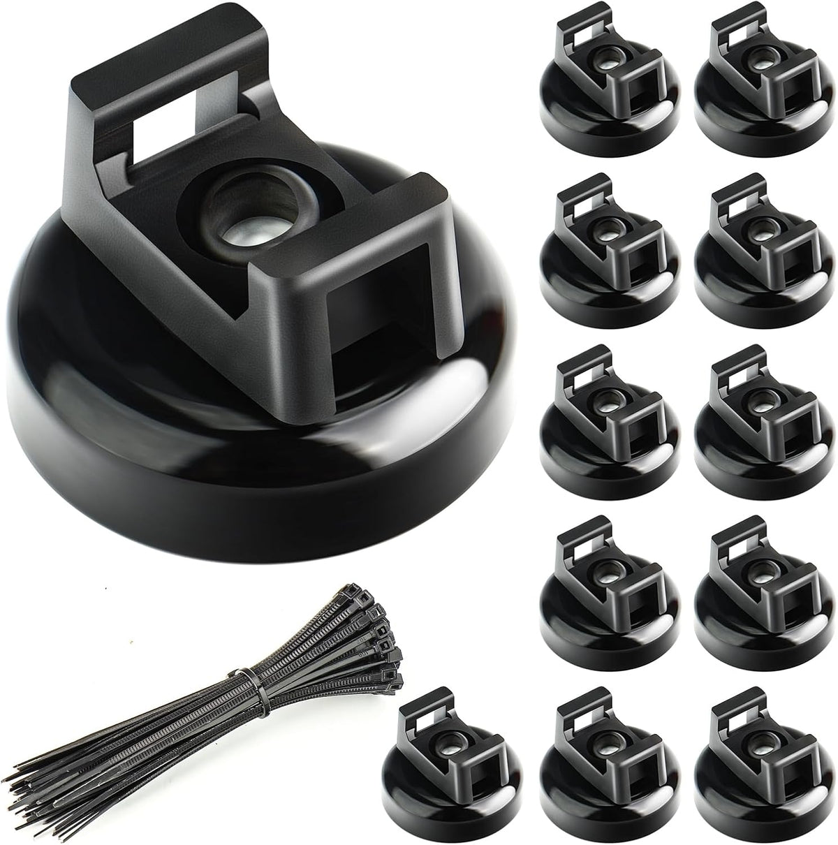 🔥HOT SALE🔥🧲 12 Pack Heavy Duty Magnetic Zip Tie Mounts for Cable Management