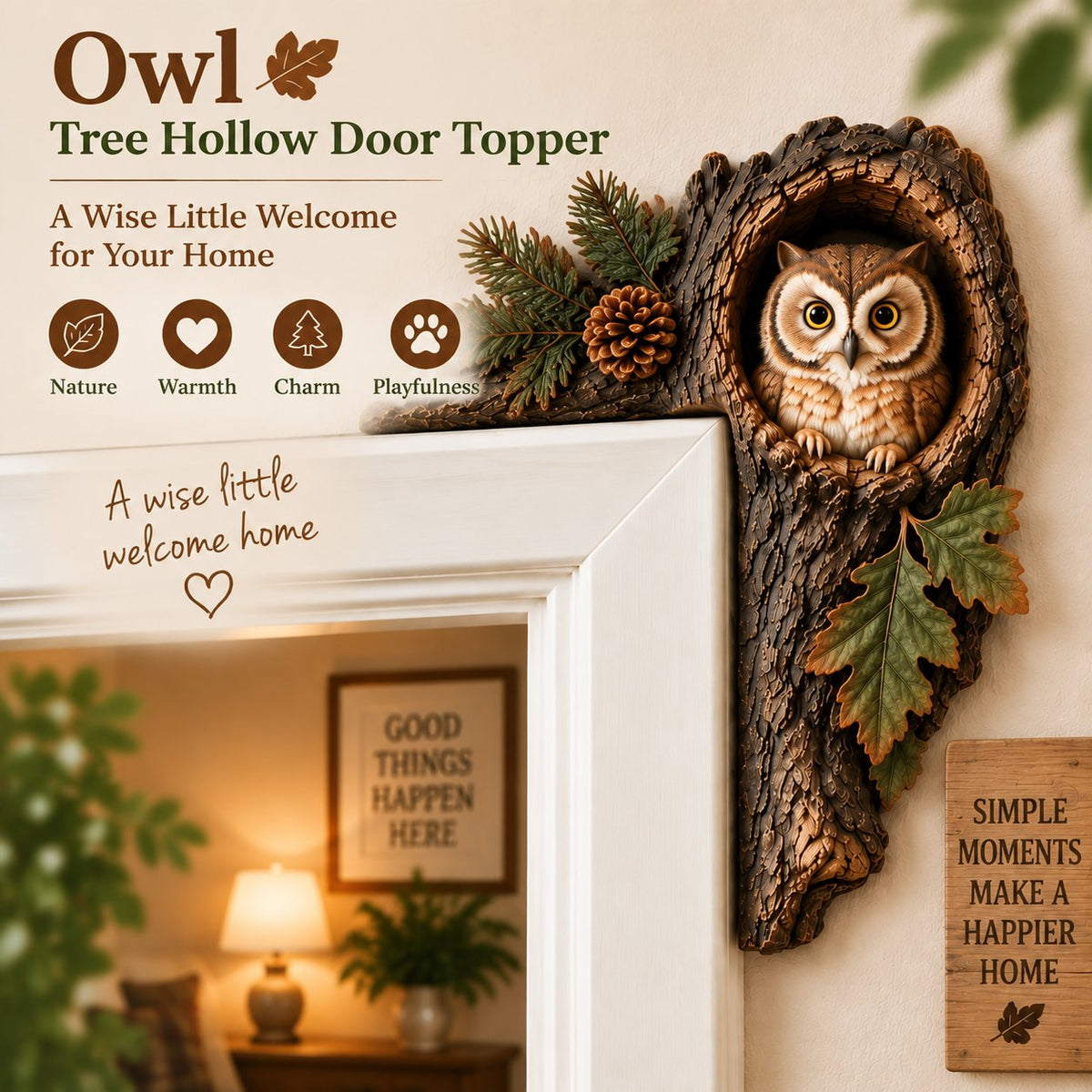 🎅 2026 Christmas Gift 50% Off--🐿️Chipmunk Tree Hollow Door Topper | Woodland Animal Doorway Decor For Cozy Nature Homes