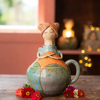 🧚 Handcrafted Fairies Storage Jar/Mug | 8 Whimsical Styles with Removable Fairy Lid for Tea, Treats & Tiny Keepsakes ☕
