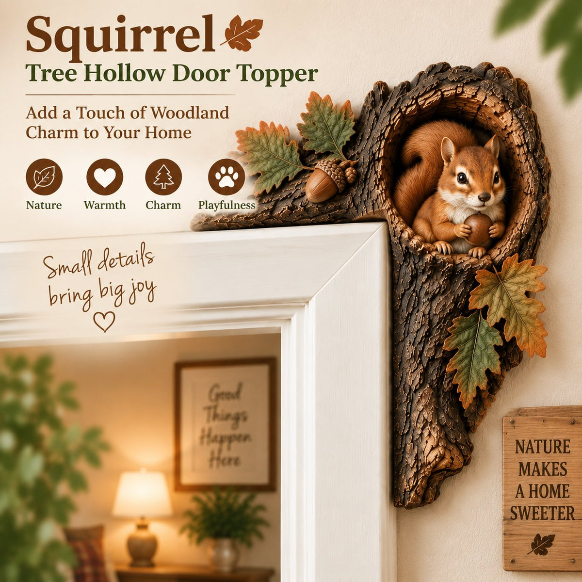 🎅 2026 Christmas Gift 50% Off--🐿️Chipmunk Tree Hollow Door Topper | Woodland Animal Doorway Decor For Cozy Nature Homes