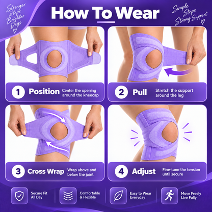 Open-Patella Adjustable Knee Support Wrap